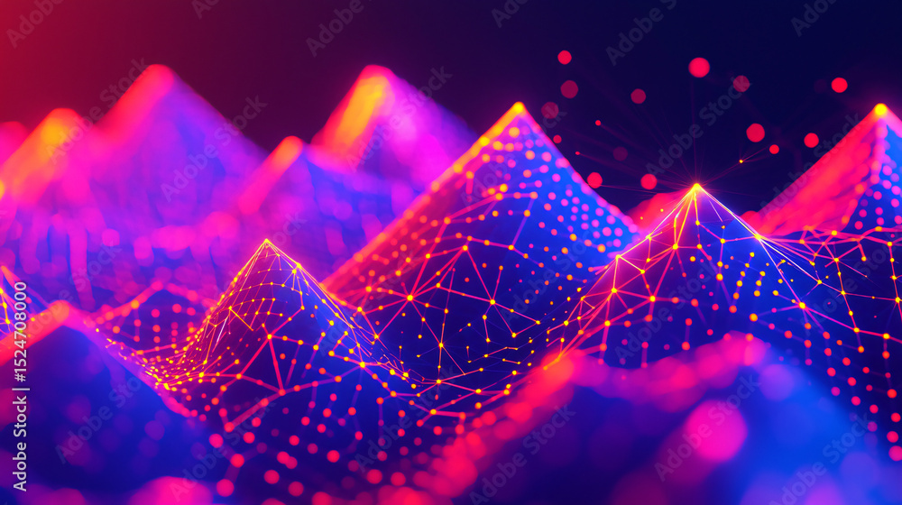 Poster vibrant and colorful abstract background featuring intricate lines and dots in a dynamic design.