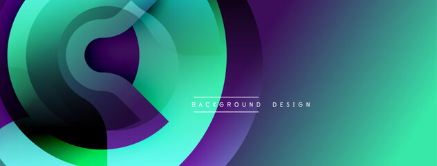 Abstract fluid shapes, vibrant colors, gradient background. Modern design elements create dynamic visual experience.