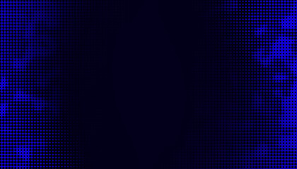 Abstract blue halftone technology center space black background