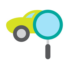 Car Fault Tracing Vector Flat Icon Design