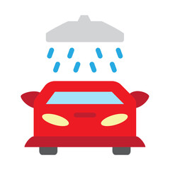 Car Wash Vector Flat Icon Design