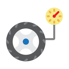Tyre Pressure Vector Flat Icon Design