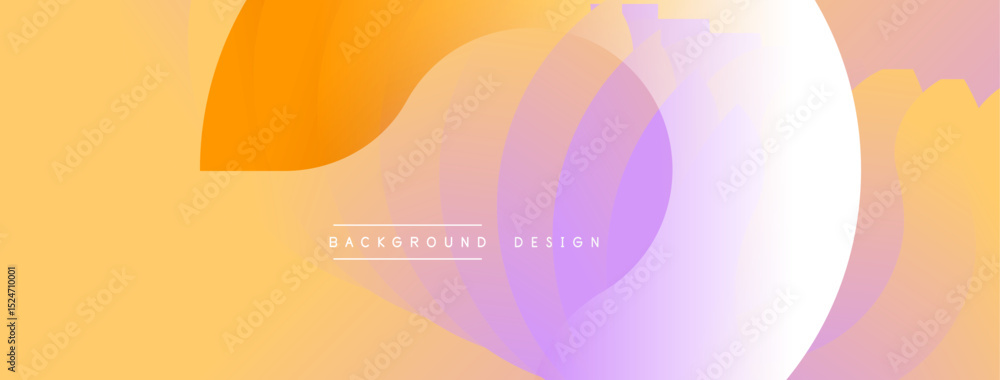 Poster Abstract layers overlap, creating soft gradients. Warm orange transitions to cool violet hues. Minimalist design for backgrounds, banners.