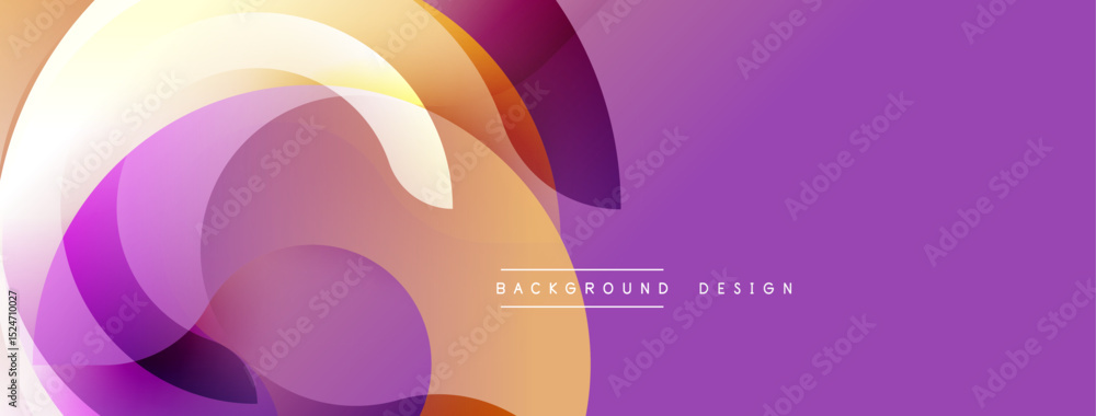 Poster abstract flowing shapes, vibrant purple, orange hues. modern design, smooth gradients create dynamic