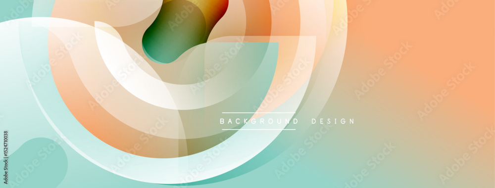 Poster abstract flowing shapes, soft colors create dynamic background. peach, teal hues blend seamlessly, m