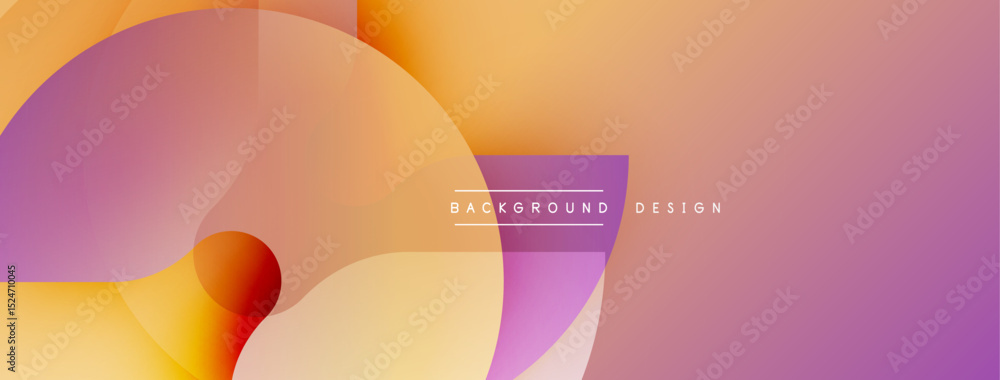 Poster Abstract colorful shapes overlap creating gradient effect. Modern design suitable for backgrounds, presentations. Soft hues dominate composition.