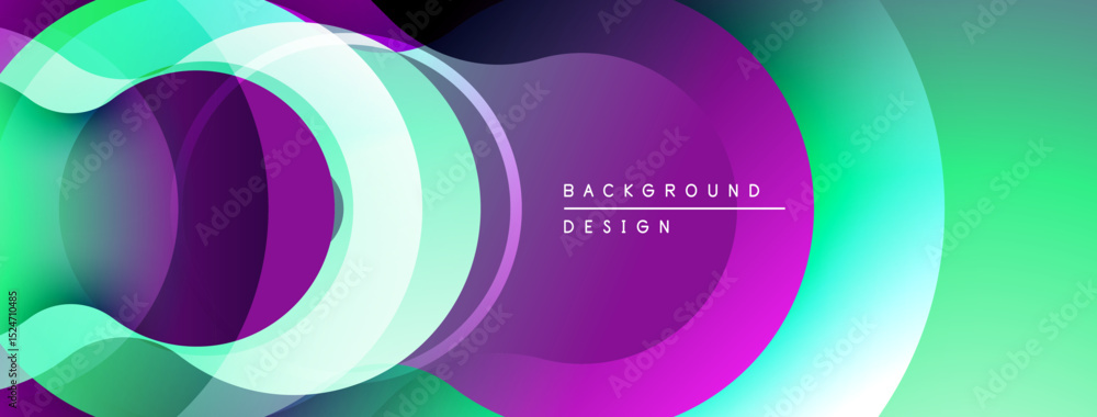 Poster Abstract flowing layers, vibrant colors blend. Modern design, smooth gradients create dynamic visual effect. Minimalist composition.