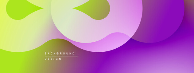 Abstract fluid shapes, vibrant gradients. Green, purple hues blend smoothly. Modern design element, background texture. Minimalist aesthetic.