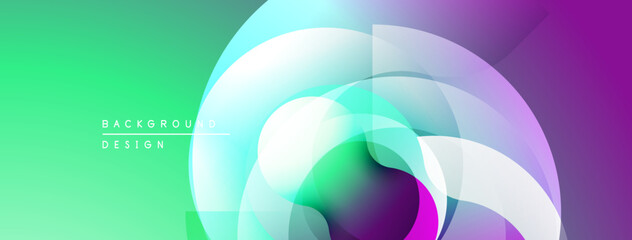 Abstract gradients, flowing shapes create dynamic visual. Modern design, vibrant colors suggest energy, innovation. Smooth transitions, layered elements offer depth.