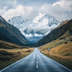 Naklejka premium 4. Why are mountain roads popular subjects in travel and nature stock photography? 