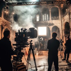 4. Why are movie set photos popular in entertainment and behind-the-scenes stock images?