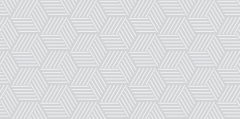 Abstract gray minimal grid square line hexagon polygonal pattern background vector. seamless bright abstract honeycomb background.	