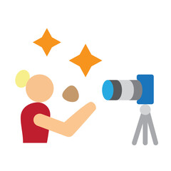 Beauty  Influencer Vector Flat Icon Design