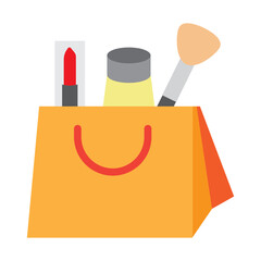 Cosmetic Shopping Bag Vector Flat Icon Design