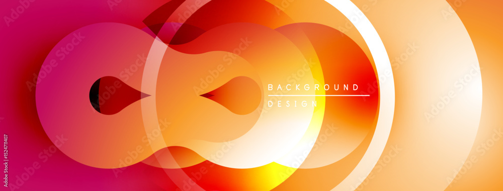 Aufkleber Abstract gradient shapes overlap, creating dynamic visual effect. Warm colors dominate composition, suggesting energy, flow.