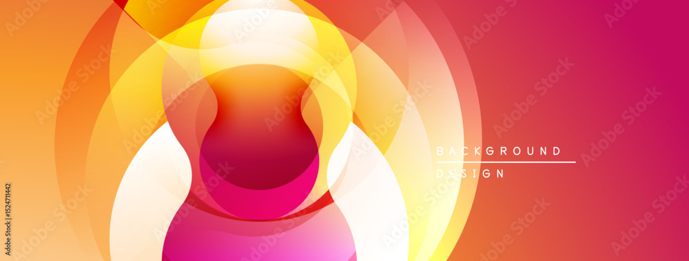Fototapete abstract vibrant circles, gradients. warm colors dominate composition, creating modern design elemen