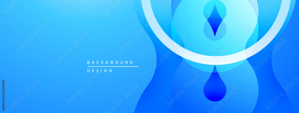 Poster Abstract blue background. Smooth gradients create flowing shapes, modern design elements. Minimalist aesthetic, clean composition.