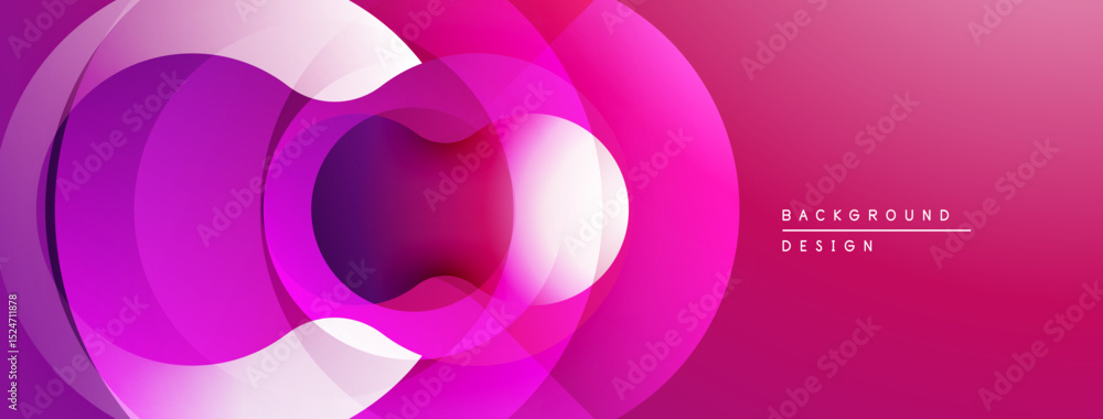 Poster abstract pink design features overlapping circles. gradient shades create depth, modern aesthetic. m