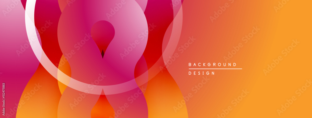 Aufkleber abstract gradient shapes overlap. pink, orange hues create modern visual effect. minimalist design s