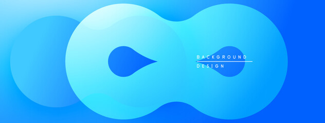 Naklejka premium Abstract blue design features flowing shapes. Gradient colors create depth, modern aesthetic. Minimalist composition, clean lines.