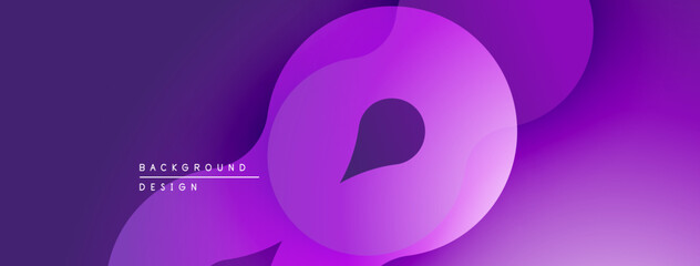 Abstract purple layers create flowing shapes. Modern design, smooth gradients, minimalist aesthetic. Background suitable for digital projects.