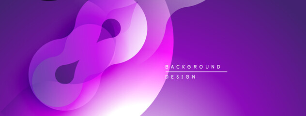 Abstract purple background. Overlapping shapes create dynamic flow, smooth gradients, modern design elements. Minimalist aesthetic.