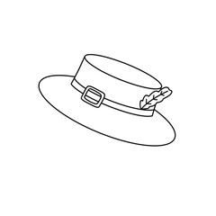 A hat with a leaf on it