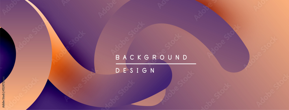Poster abstract fluid shapes, gradient colors, purple, orange hues. modern design element for backgrounds, 