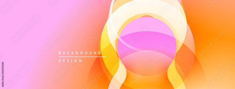 Leinwandbilder Abstract gradient background. Overlapping circles create dynamic visual effect. Soft pink, orange hues dominate composition. Modern design element.