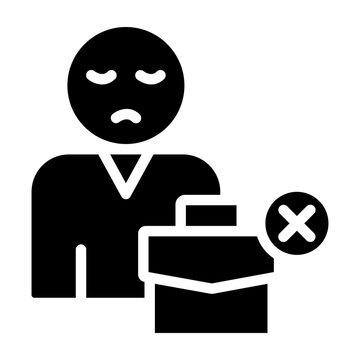 Unemployed Vector Glyph Icon Design