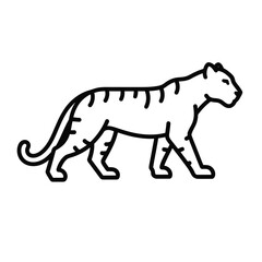 Obraz premium Line art illustration of a walking tiger