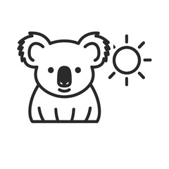 Fototapeta premium Cute koala bear icon with sunny day illustration