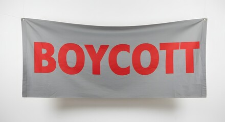 Boycott. Banner with word boycott in red. Perfect for activism posters, editorial articles, or social issue content.