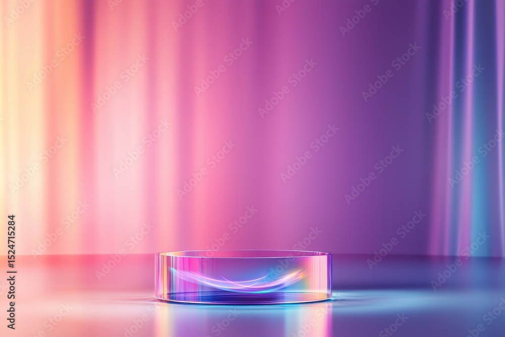 Poster illuminated abstract scene with colorful light reflection studio digital art modern environment clos
