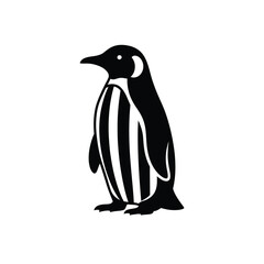Naklejka premium Striped penguin silhouette illustration