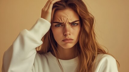 Woman with worried expression