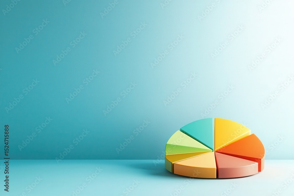 Aufkleber colorful pie chart analysis business presentation infographic visualization modern office aerial vie