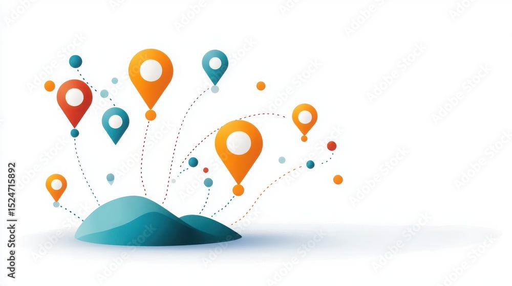 Poster navigating the digital world location-based services and mapping innovations online graphic design m