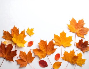 Fototapeta premium autumn leaves isolated on white