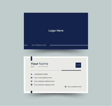 Double-sided creative business card design template.White Minimal Business Card Mockup.
Clean professional business card template. Simple business card layout horizontal and vertical . Vector file