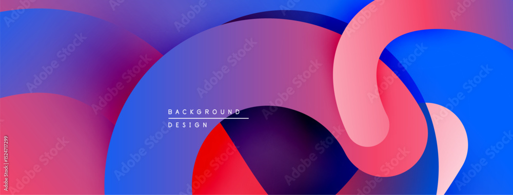 Poster Abstract fluid shapes, vibrant colors blend. Modern design, smooth gradients create dynamic composition. Background texture, artistic expression.