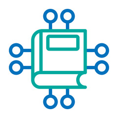 EBooks Vector Line Blue Bluish Green Icon Design