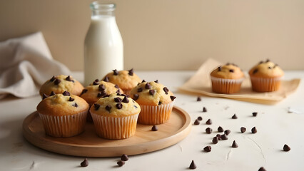 Warm Chocolate Muffin Scene with Soft Light