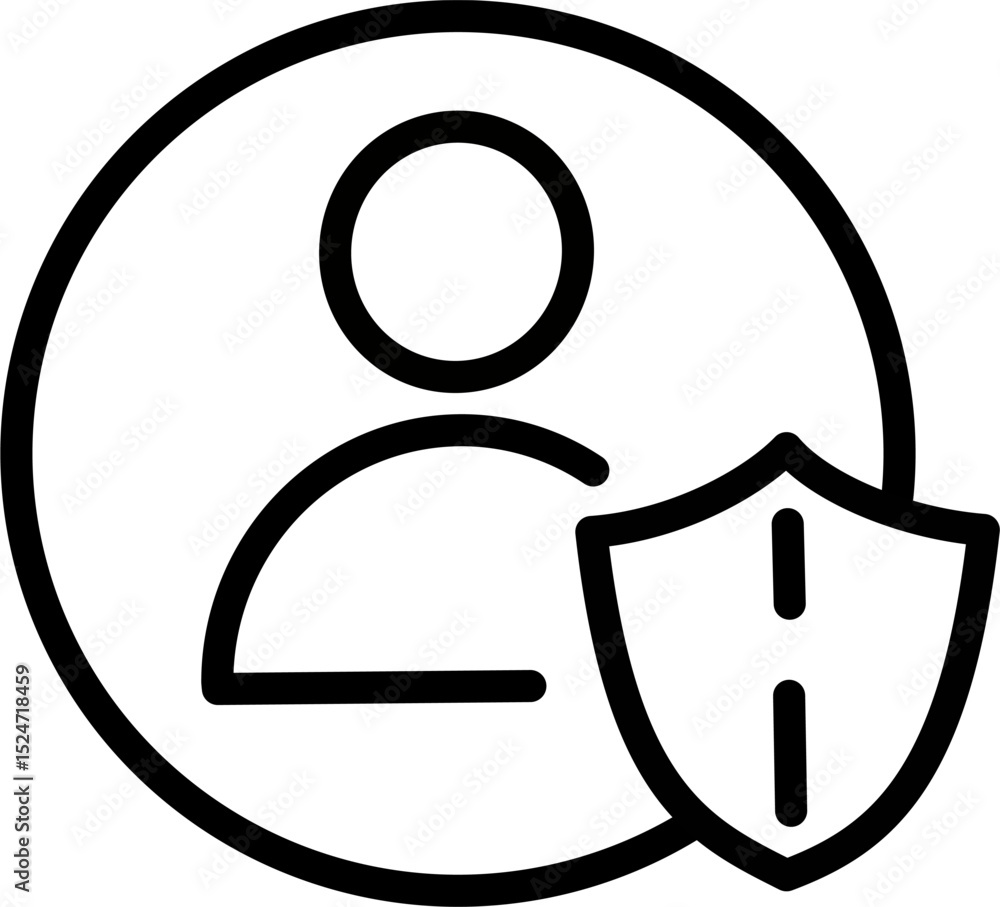 Poster personal profile protection vector icon. user profile security icon. vector graphics and not artific