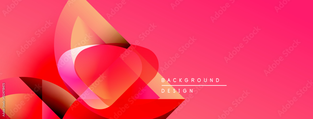 Aufkleber Abstract red design. Dynamic shapes overlap, creating vibrant gradients. Modern background suitable for banners, presentations.