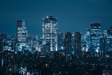 Fototapeta premium 夜の東京都心のビル群