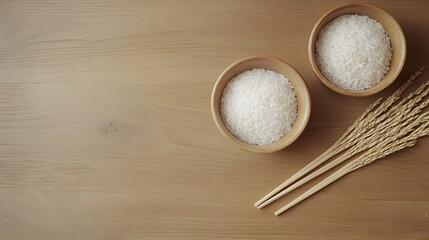 dos tazones de arroz comida saludable comida organica vegetariana alimentacion saludable con ingredientes organicos con espacio de copia 