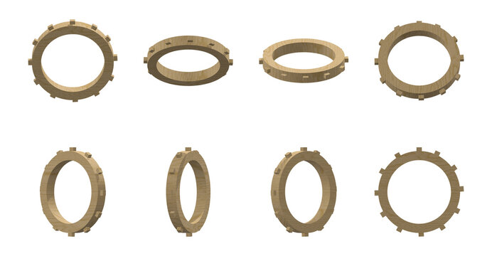 3d wooden rings transparent png