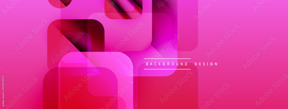 Aufkleber Abstract pink gradient background. Overlapping squares create modern visual effect. Minimalist design suitable for digital projects.