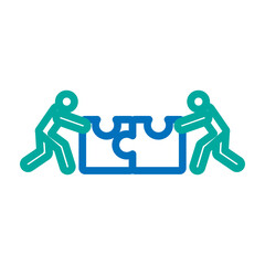 Mergers and Acquisitions (M&A) Vector Line Blue Bluish Green Icon Design